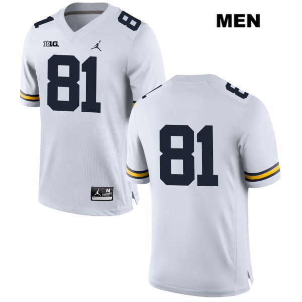 Men's NCAA Michigan Wolverines Nate Schoenle #81 No Name White Jordan Brand Authentic Stitched Football College Jersey DI25F35CC